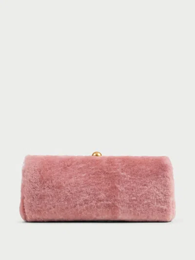 By Malene Birger Ellon Shearling Bag In Rose Dust