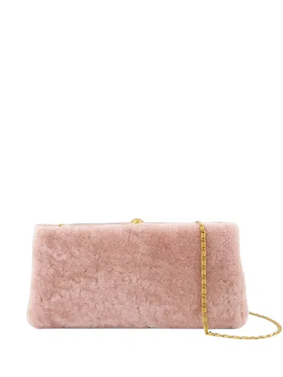By Malene Birger Ellon Shearling Clutch Bag In Pink