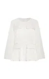 By Malene Birger Eloise Pocket-detailed Satin Top In White