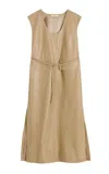 By Malene Birger Ember Leather Midi Dress In Brown
