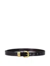 By Malene Birger Embossed Buckle Belt In Brown