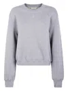 By Malene Birger Embroidered-logo Crew-neck Sweatshirt In Gray