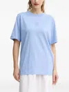 By Malene Birger Embroidered Short-sleeved T-shirt In Blue