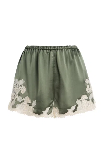 By Malene Birger Eri Lace Shorts In Green