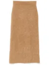 By Malene Birger Estille Brushed Mohair-blend Midi Skirt In Brown