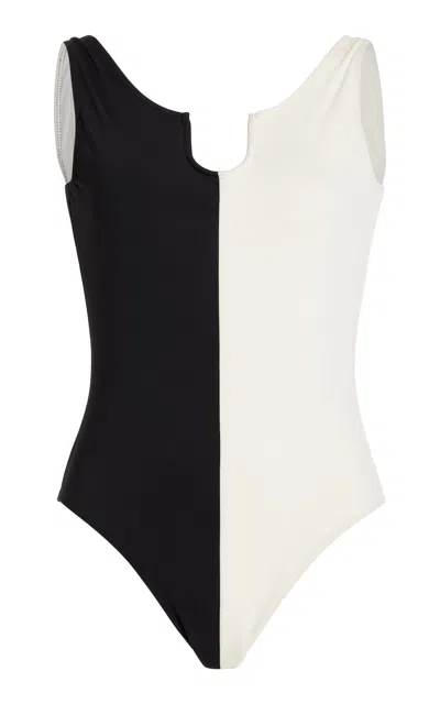 By Malene Birger Exclusive Bonday One-piece Swimsuit In Block Stripe Black White