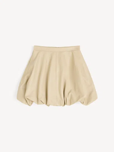 By Malene Birger Exclusive: Brey Leather Mini Skirt In Neutral