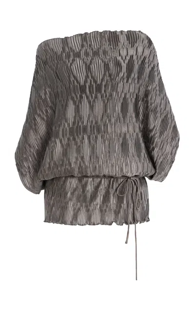 By Malene Birger Exclusive Cos Crinkled Satin Top In Silver