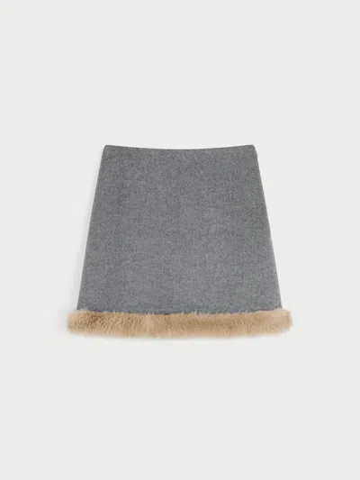 By Malene Birger Exclusive: Giano Wool Skirt In Grey Melange