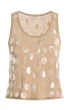 By Malene Birger Exclusive Hys Embellished Linen-blend Top In Taupe