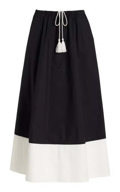 By Malene Birger Exclusive Pheobes Cotton Maxi Skirt In Black,white