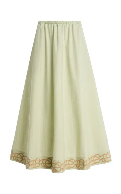 By Malene Birger Exclusive Pheobes Cotton Maxi Skirt In Green
