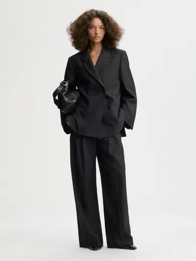 By Malene Birger Exclusive: Ramona Double-breasted Blazer In Black