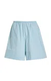 By Malene Birger Exclusive Siona Cotton Shorts In Blue