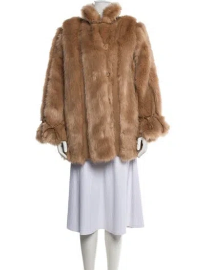 Pre-owned By Malene Birger Faux Fur Coat W/ Tags In Brown