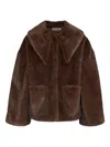 By Malene Birger Faux-fur Patch-pocket Jacket In Brown