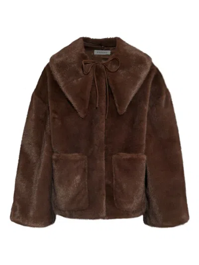 BY MALENE BIRGER FAUX-FUR PATCH-POCKET JACKET