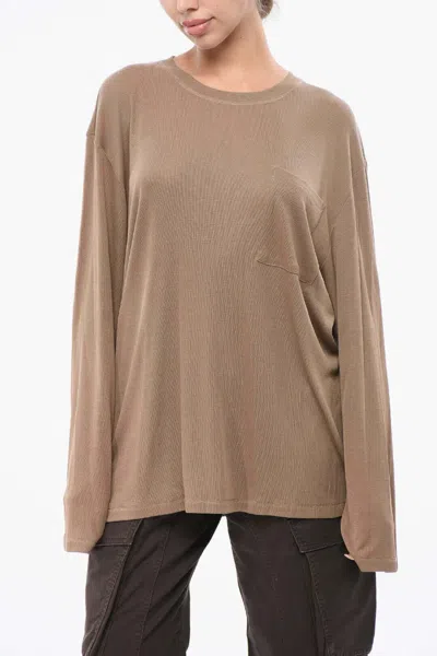 By Malene Birger Fayeh Chest-pocket T-shirt In Brown