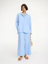 By Malene Birger Fayette Organic Cotton Shirt In Blue Iris Stripe Small
