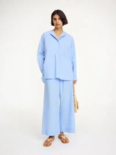 By Malene Birger Fayette Organic Cotton Shirt In Blue Iris Stripe Small