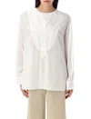 By Malene Birger Fayette Yoked High-low Blouse In Pure White