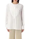 By Malene Birger Fayette Yoked High-low Blouse In Pure White