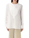 By Malene Birger Fayette Yoked High-low Blouse In Pure White