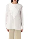 By Malene Birger Fayette Yoked High-low Blouse In Pure White