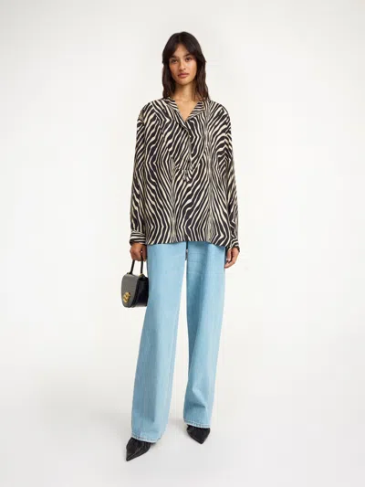 By Malene Birger Fayette Silk-blend Shirt In Zebra