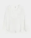 By Malene Birger Fayette Yoked High-low Blouse In White