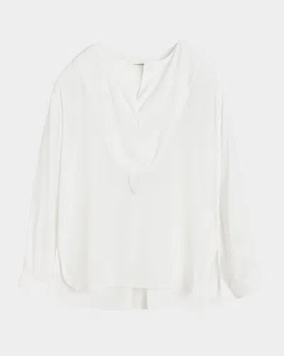 BY MALENE BIRGER FAYETTE YOKED HIGH-LOW BLOUSE