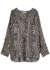 By Malene Birger Fayette Zebra-print Matte Satin Blouse In Black