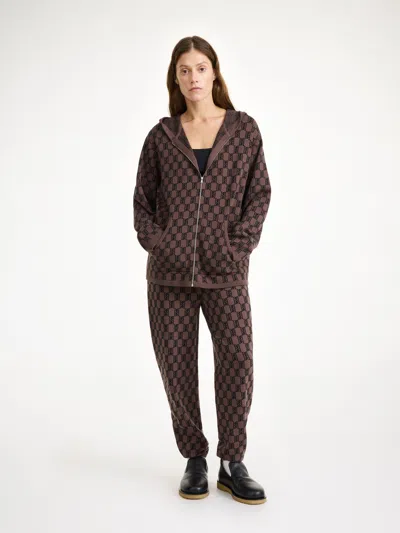 By Malene Birger Felipa Knitted Hoodie In Dark Mahogany
