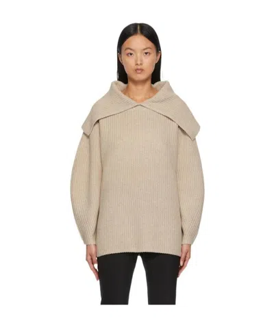 By Malene Birger Fevila Sailor-collar Wool Jumper In Nude