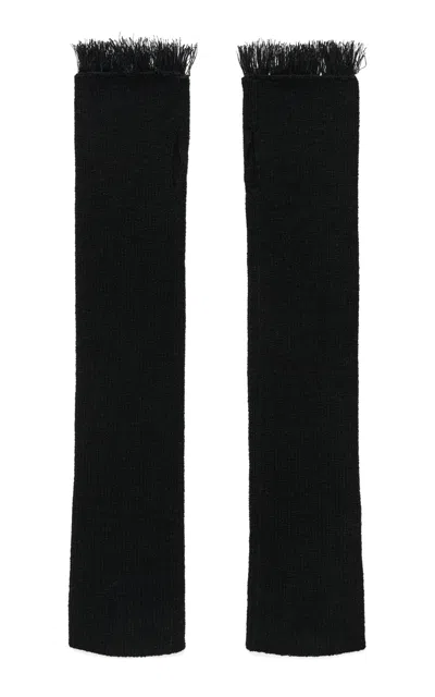 By Malene Birger Fezan Fingerless Wool Gloves In Black