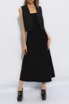 By Malene Birger Fiona Sleeveless Square-neck A-line Midi Dress In Black