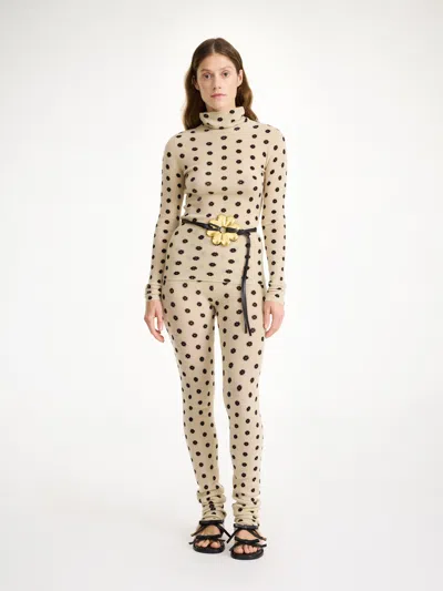 By Malene Birger Fioria Turtleneck Wool Sweater In Graphic Flower