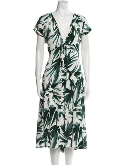 Pre-owned By Malene Birger Floral Print Long Dress In Neutral
