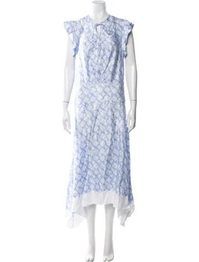 Pre-owned By Malene Birger Floral Print Long Dress W/ Tags In Multi