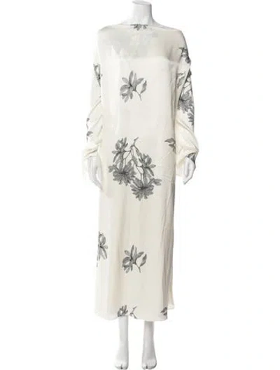 Pre-owned By Malene Birger Floral Print Long Dress W/ Tags In Neutral