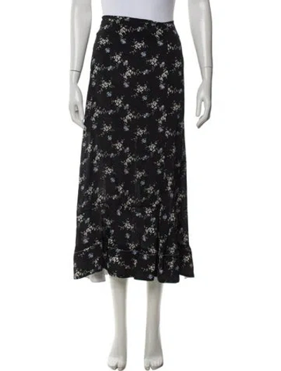Pre-owned By Malene Birger Floral Print Long Skirt In Pink