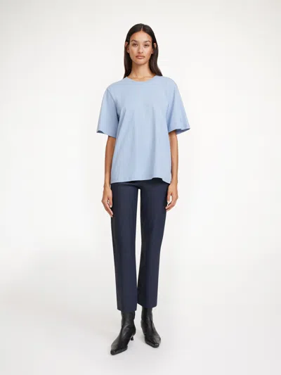 By Malene Birger Florentina Leather Trousers In Navy Blazer