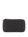 By Malene Birger Flower Print Zip Shoulder Mini Bag In Black