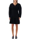 By Malene Birger Francesa Ribbed Puff-sleeve Mini Dress In Black