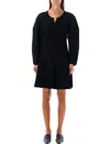 By Malene Birger Francesa Ribbed Puff-sleeve Mini Dress In Black