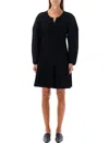 By Malene Birger Francesa Ribbed Puff-sleeve Mini Dress In Black