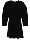 By Malene Birger Francesa Ribbed Puff-sleeve Mini Dress In Black