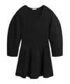 By Malene Birger Francesa Ribbed Puff-sleeve Mini Dress In Black