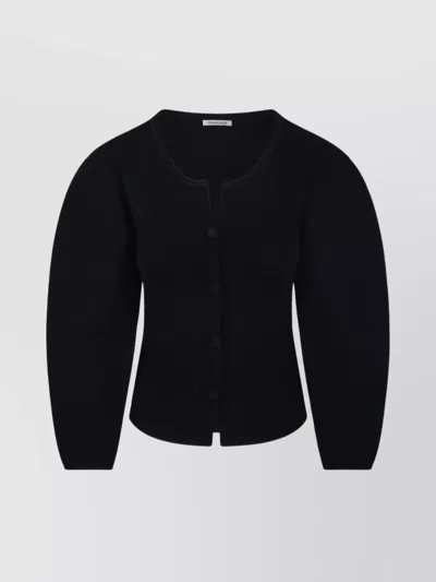 By Malene Birger Francinas Ribbed Texture Scoop Neck Shirt In Black