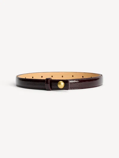 By Malene Birger Freya Patent Leather Belt In Purple